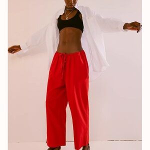 Free People Livin in It Cotton-Linen Pants, size Medium